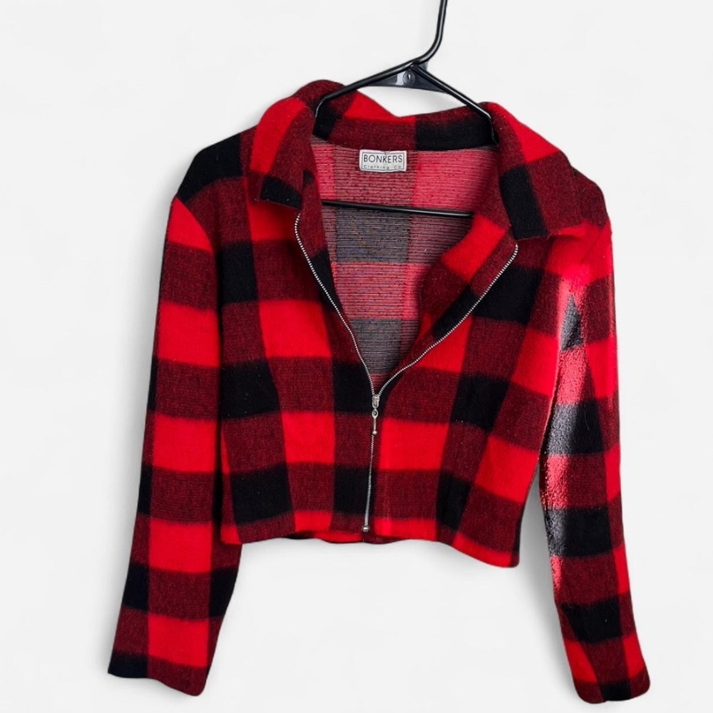 Bonkers Clothing Co. red plaid jacket small